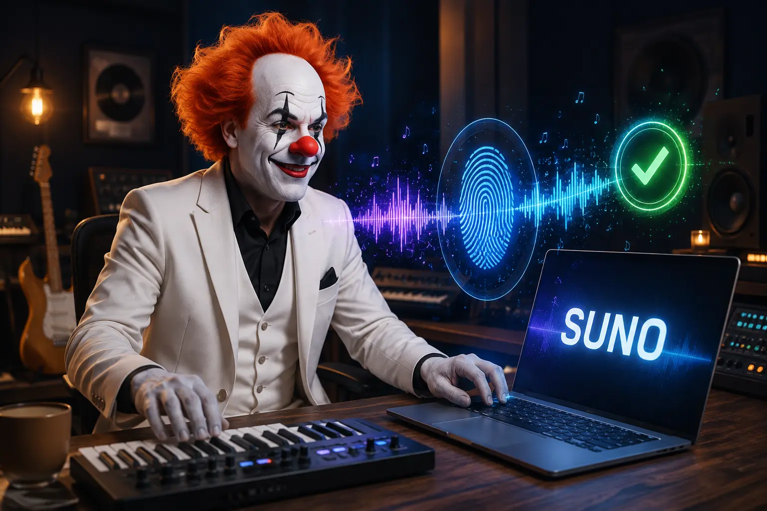 AI illustration of provenance marking for Suno-generated music
